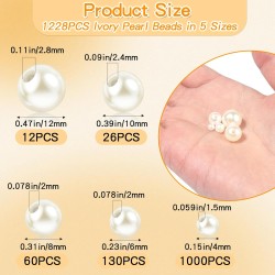 1228pcs Pearl Beads for Jewelry Making Pearl Beads for Bracelets Pearl Beads for Crafts Pearl Beads for Bracelet Making Kit Pearl Beads with Holes for Jewelry Making, Imitation Pearls for Fillers 1228pcs Pearl Beads for Jewelry Making Pearl Beads for Bracelets Pearl Beads for Crafts Pearl Beads for Bracelet Making Kit Pearl Beads with Holes for Jewelry Making, Imitation Pearls for Fillers