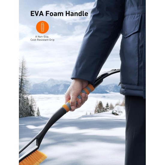 AstroAI 27" Snow Brush and Ice Scrapers for Car Windshield, Detachable Snow Scrapers with Ergonomic Foam Grip for Cars, Trucks, SUVs (Heavy Duty ABS, PVC Brush, Orange) AstroAI 27" Snow Brush and Ice Scrapers for Car Windshield, Detachable Snow Scrapers with Ergonomic Foam Grip for Cars, Trucks, SUVs (Heavy Duty ABS, PVC Brush, Orange)