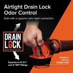 Camco Rhino RV Sewer Adapter PRO - Clear Sewer Hose Elbow with Drain Lock Adapter - Includes Ergonomic Handle & Flexible Adapter (39730)