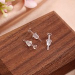 Plastic Earrings, 200 PCS Invisible Clear Post Studs for Sports, Work - Flat Silicone Rubber