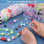 400-450PCS TINKRSTUFF Assorted Acrylic Beads 6 Mixed Colors Cute Beads for Bracelet Making, Bow Aesthetic GummyBear Flower Butterfly Kawaii Charms for Jewelry Making DIY Necklace Keychain Phone Charm 400-450PCS TINKRSTUFF Assorted Acrylic Beads 6 Mixed Colors Cute Beads for Bracelet Making, Bow Aesthetic GummyBear Flower Butterfly Kawaii Charms for Jewelry Making DIY Necklace Keychain Phone Charm