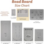 The Beadsmith Mini Bead Board - Grey Flocked, 4 Straight Channels, 5 Recessed Compartments, 7.75 x 11.25 inches, Design Boards for Creating Bracelets, Necklaces and Other Jewelry