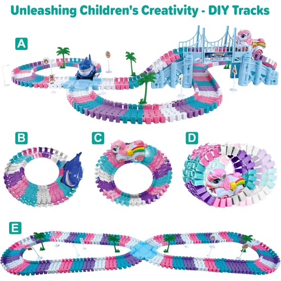 Car Toys for Kid 4-6, 194 PCS Race Car Track for Kids Ages 4-8, Monster Truck 2+ Year Old Birthday Gift Toddler Cars Toy for 3+ Year Old Girl Boy