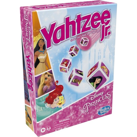 Hasbro Gaming Yahtzee Jr.: Disney Princess Edition Board Game for Kids Ages 4 and Up, for 2-4 Players, Counting and Matching Game for Preschoolers (Amazon Exclusive)