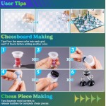 LET'S RESIN Chess Molds for Resin Casting, Upgraded Resin Chess Set Mold with 16 Piece 3D Full Size Chess Checkers & Chess Board Epoxy Silicone Resin Molds, DIY Chess Board Game, Christmas Gifts