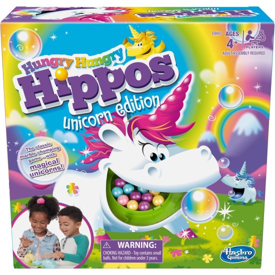 Hasbro Gaming Hungry Hippos Unicorn Edition Pre-School Board Game for Kids Ages 4 and Up; 2-4 Players, Easter Gifts for Boys and Girls (Amazon Exclusive)