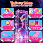 Unicorn Toys for Girls Ages 3-12, 6 Magic Lights BowArrow(Unicorn Horn, Wings, Star, Upper & Lower Arms), Dreamy Quiver & Princess Target, 8 Pink Suction Arrow, Gift for 3 4 5 6 7 8 9 10 Year Old Girl