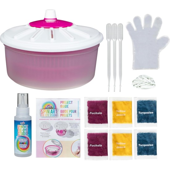Tulip One-Step Tie-Dye Spin Art Kit, Fashion DIY with Fabric Dye, Fun Activity for All, Vibrant Classic Colors, Kids Age 8+