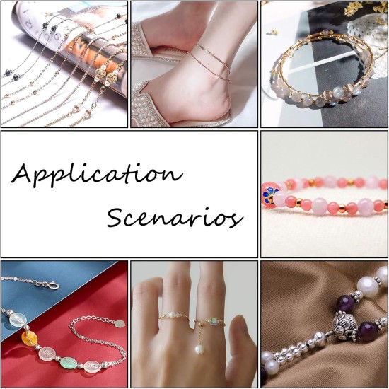 PH PandaHall 14K Gold Plated Spacer Beads, 300pcs Round Brass Beads 5 Size Metal Smooth Beads Seamless Ball Beads Long-lasting Little Beads for Summer Bracelet Necklace Jewelry DIY Crafts(2/3/4/5/6mm)