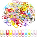 KJML DIY Keychain clip 60pcs Swivel Snap Lobster Claw Keychain Clasps Lanyard Hardware Key Chain Hooks for Bag Charm