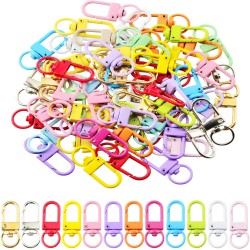 KJML DIY Keychain clip 60pcs Swivel Snap Lobster Claw Keychain Clasps Lanyard Hardware Key Chain Hooks for Bag Charm