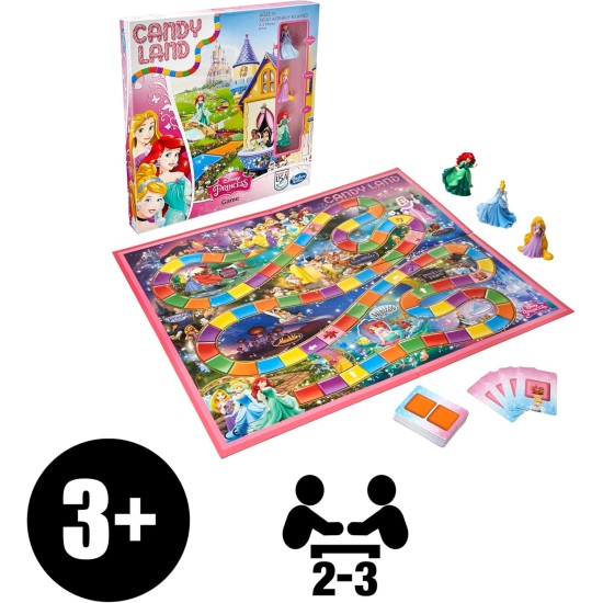 Hasbro Gaming Candy Land Disney Princess Edition Board Game, Preschool Games for 2 to 3 Players, Easter Gifts for Boys and Girls, Family Games for Kids Ages 3 and Up (Amazon Exclusive)