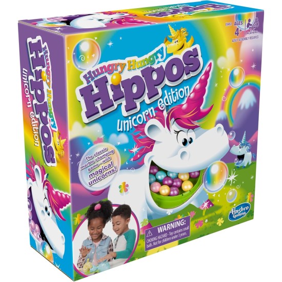 Hasbro Gaming Hungry Hippos Unicorn Edition Pre-School Board Game for Kids Ages 4 and Up; 2-4 Players, Easter Gifts for Boys and Girls (Amazon Exclusive)