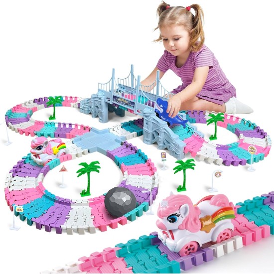 Car Toys for Kid 4-6, 194 PCS Race Car Track for Kids Ages 4-8, Monster Truck 2+ Year Old Birthday Gift Toddler Cars Toy for 3+ Year Old Girl Boy