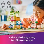 LEGO Friends Cat Birthday Party & Tree House Building Toy - Pretend Play Building Blocks W/Cat Toys & 2 Minidolls - Creative Storytelling Kids Toy for Girls and Boys, 9+ - Birthday Gift Idea- 42666