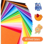 120 Pcs 12 x 12 Inch Felt Sheets for Craft Felt Squares Assorted Color for DIY Sewing Adult Patchwork Party Decor, 40 Colors
