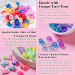 SJZWSD 5 Boxes Bracelet Making Kit Pony Beads, 6x9mm Kandi Rave & Hair Beads Set with UV Color Changing, Glow-in-Dark, Chrome & Alphabet Letters for Friendship Jewelry DIY Crafts