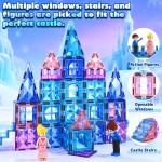 Magnetic Tiles 102pcs with 2 Stairs 2 Dolls Princess Castle Building Girls Toys Age 4-5 6-8 Magnetic Blocks Birthday Xmas Gifts for Girls Toys for 3 4 5 6 7 8+ Year Old