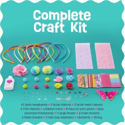 Pretty Me Headband Making Kit for Girls - Arts & Crafts Easter Gift - Make Your Own Fashion Headbands for Kids - DIY Hair Accessories - Gift for Ages 5-12 Year Old Girl - Little Kids Art & Craft Gifts
