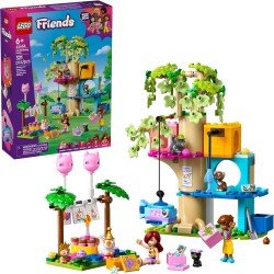 LEGO Friends Cat Birthday Party & Tree House Building Toy - Pretend Play Building Blocks W/Cat Toys & 2 Minidolls - Creative Storytelling Kids Toy for Girls and Boys, 9+ - Birthday Gift Idea- 42666