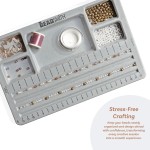 The Beadsmith Mini Bead Board - Grey Flocked, 4 Straight Channels, 5 Recessed Compartments, 7.75 x 11.25 inches, Design Boards for Creating Bracelets, Necklaces and Other Jewelry