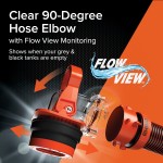 Camco Rhino RV Sewer Adapter PRO - Clear Sewer Hose Elbow with Drain Lock Adapter - Includes Ergonomic Handle & Flexible Adapter (39730)