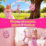 Unicorn Toys for Girls Ages 3-12, 6 Magic Lights BowArrow(Unicorn Horn, Wings, Star, Upper & Lower Arms), Dreamy Quiver & Princess Target, 8 Pink Suction Arrow, Gift for 3 4 5 6 7 8 9 10 Year Old Girl