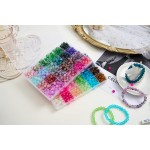 【2 Pack】 More Than 1300PCS Round Glass Beads for Jewelry Making,48 Colors 8mm Crystal Beads for Bracelets Jewelry Making and DIY Crafts, 2 Box Round Beads Suitable for Beginners. (Solid+Printing)