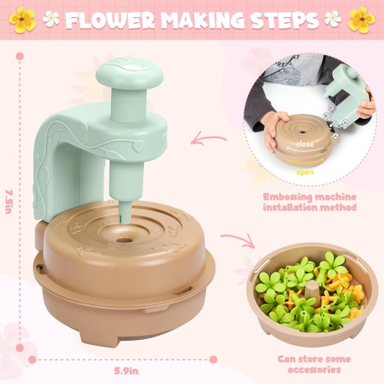 Fabric Flower Bouquets Toys, DIY Craft Kits Toys for Kids - Flowers Market Toy, Build Your Flower Bouquet, Arts & Crafts for 4+ Year Toddler Girl, Educational Activity Preschool B-Day Gifts