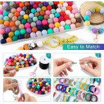 150Pcs 15mm Silicone Beads for Keychain Making and Bracelet Making,30 Colors Round Silicone Beads for Pens（Multicolor）