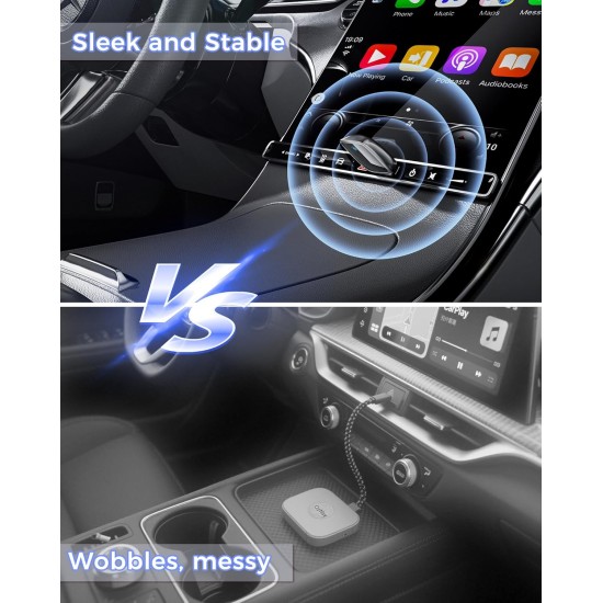 Wireless CarPlay Adapter for Apple iPhone（2026 Upgrade）- Convert Wired CarPlay to CarPlay Wireless Adapter, Stable Connection Compatible with OEM Wired CarPlay Vehicles & iOS 10+(Black)