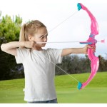 JOYIN Pink Bow and Arrow Set for Girls, LED Light Up Archery Toy Set with 9 Suction Cup Arrows, Target & Arrow Case, Christmas Indoor Outdoor Activity Toy for Kids Girls Ages 3-12