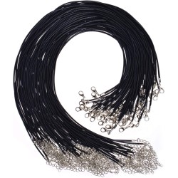 Selizo 100Pcs Necklace Cord for Jewelry Making, Black Waxed String Bracelet Making Supplies