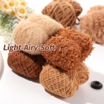 Hand Spun Art Yarn Kit - 6 Skeins 525 -Yard Vintage Style Blended Fibers with Wood Buttons & Crochet Hook for Knitting, Crochet, Textile Decorative, Tassels, Jewelry Making, Fiber Crafts (Coffee)