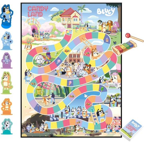 Hasbro Gaming Candy Land Bluey Edition Board Game | Ages 3 and Up | 2-6 Players | Play as Dad, Mum, Bluey, Bingo, Muffin, or Socks | Preschool Games | Kids Gifts (Amazon Exclusive)