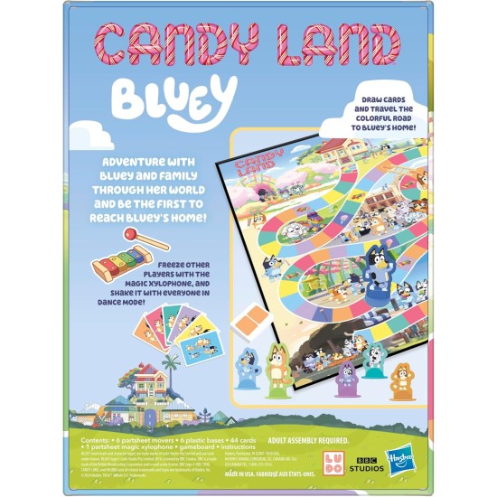 Hasbro Gaming Candy Land Bluey Edition Board Game | Ages 3 and Up | 2-6 Players | Play as Dad, Mum, Bluey, Bingo, Muffin, or Socks | Preschool Games | Kids Gifts (Amazon Exclusive)