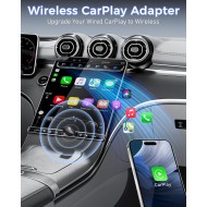 Wireless CarPlay Adapter for Apple iPhone（2026 Upgrade）- Convert Wired CarPlay to CarPlay Wireless Adapter, Stable Connection Compatible with OEM Wired CarPlay Vehicles & iOS 10+(Black)