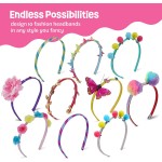 Pretty Me Headband Making Kit for Girls - Arts & Crafts Easter Gift - Make Your Own Fashion Headbands for Kids - DIY Hair Accessories - Gift for Ages 5-12 Year Old Girl - Little Kids Art & Craft Gifts