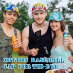 Silkfly 6 Pcs Cotton White Plain Baseball Cap for Tie Dye Kit Items Things for Tie Dye (Small)