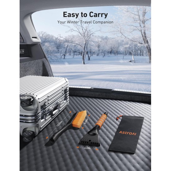 AstroAI 27" Snow Brush and Ice Scrapers for Car Windshield, Detachable Snow Scrapers with Ergonomic Foam Grip for Cars, Trucks, SUVs (Heavy Duty ABS, PVC Brush, Orange) AstroAI 27" Snow Brush and Ice Scrapers for Car Windshield, Detachable Snow Scrapers with Ergonomic Foam Grip for Cars, Trucks, SUVs (Heavy Duty ABS, PVC Brush, Orange)