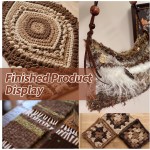 Hand Spun Art Yarn Kit - 6 Skeins 525 -Yard Vintage Style Blended Fibers with Wood Buttons & Crochet Hook for Knitting, Crochet, Textile Decorative, Tassels, Jewelry Making, Fiber Crafts (Coffee)